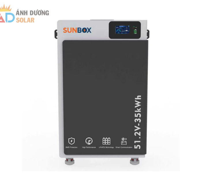 Pin lưu trữ SUNBOX 51.2V – 35kWh - Chính hãng, có bảo hiểm cháy nổ.